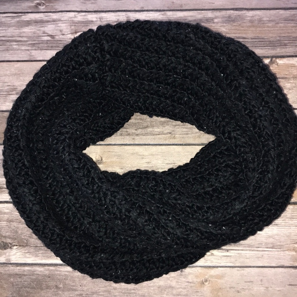 Black Knit Infinity Scarf